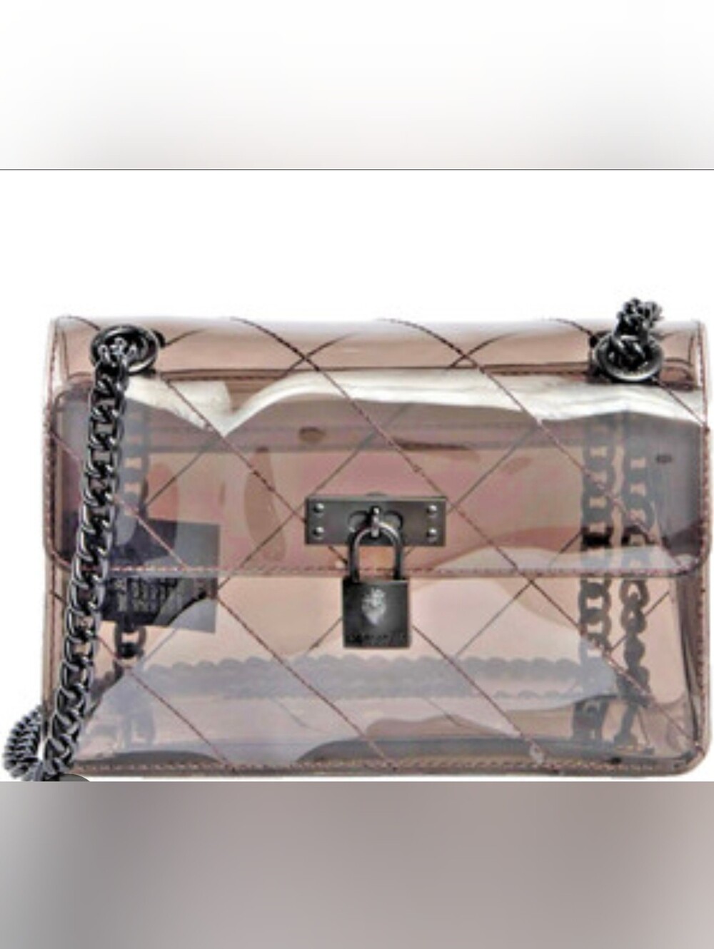 Womens Transparent Black Crossbody Bag - Picture 2 of 9